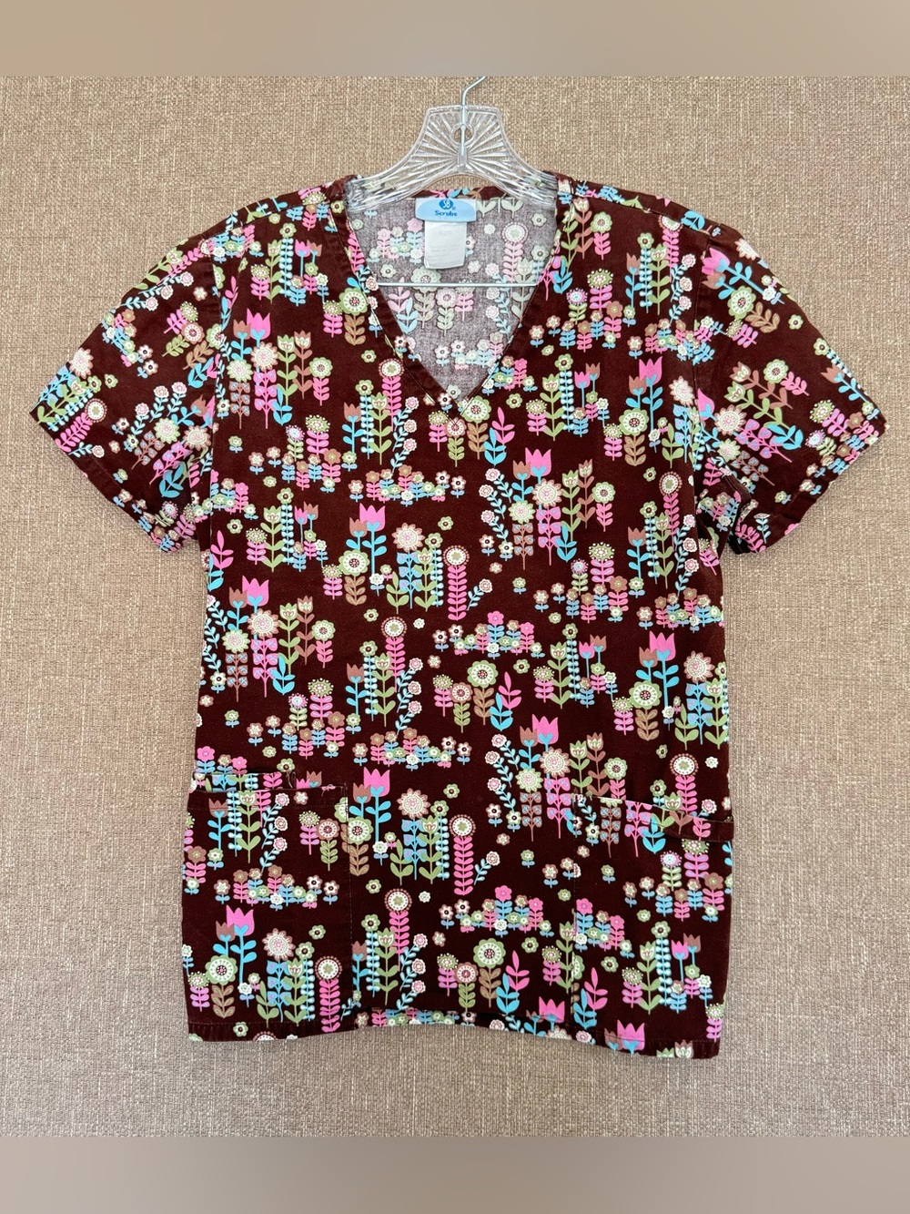 100% cotton scrub top